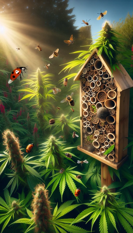 Crea un refugio de insectos.  Instala hoteles de insectos en tu jardín para atraer insectos beneficiosos que ayudan a controlar plagas y polinizar tus plantas.  ¡Un ecosistema equilibrado para un cultivo sano!  #urugrow #growshop #plantamoscontigo